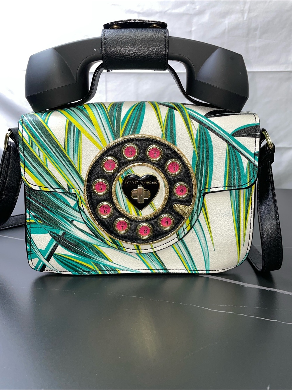 BETSEY JOHNSON RARE TROPICAL TELEPHONE CROSSBODY BAG FTL-09-130